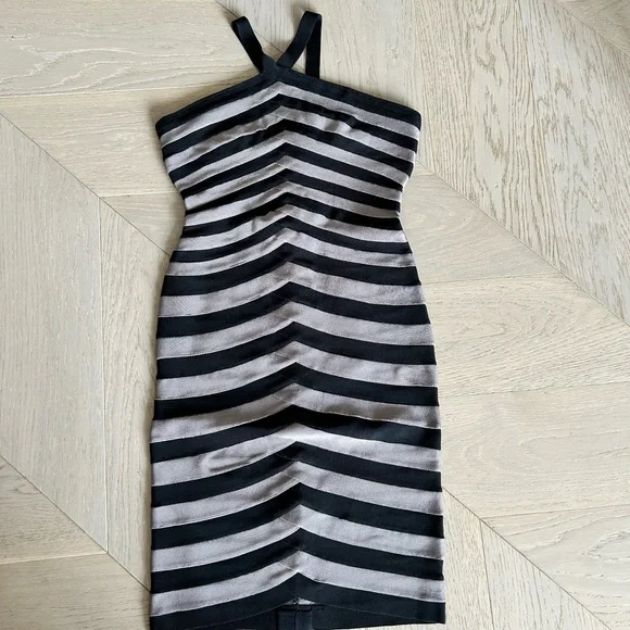 Herve Leger Dresses | Herve Leger Black And Silver Halter Bodycon Dress | Color: Black/Silver | Size: S | Pm-87147860's Closet Herve Leger Dresses | Herve Leger Black And Silver Halter Bodycon Dress | Color: Black/Silver | Size: S | Pm-87147860's Closet